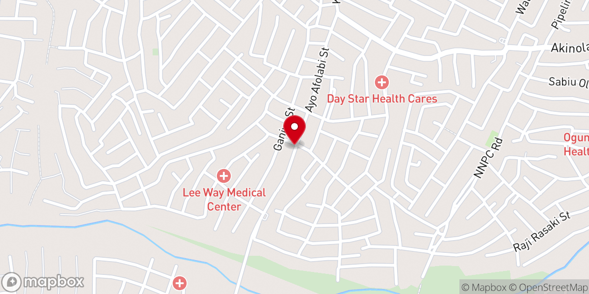 Map showing location of Deeper Life Church