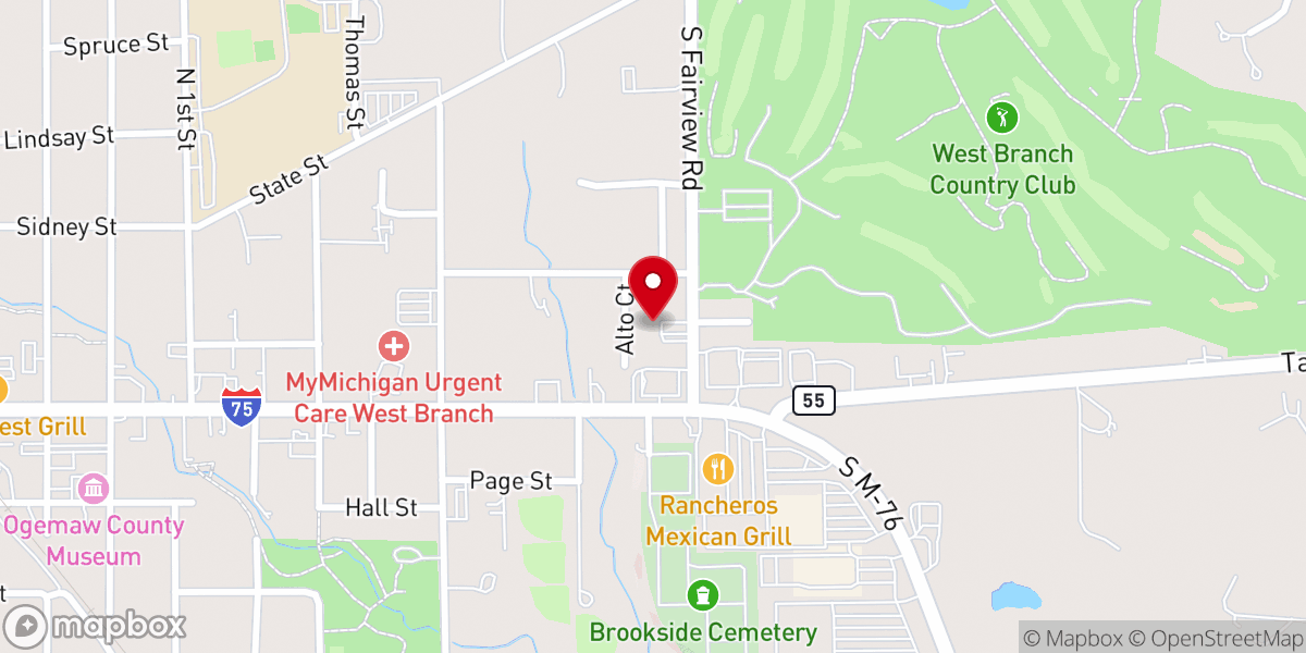 Map showing location of St John Lutheran Church