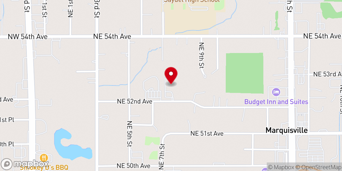 Map showing location of Bethany Church