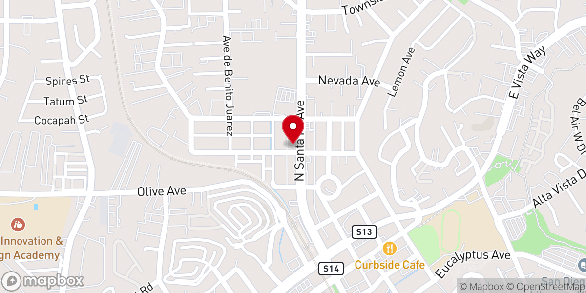 Map showing location of Camino Real Bilingual Church