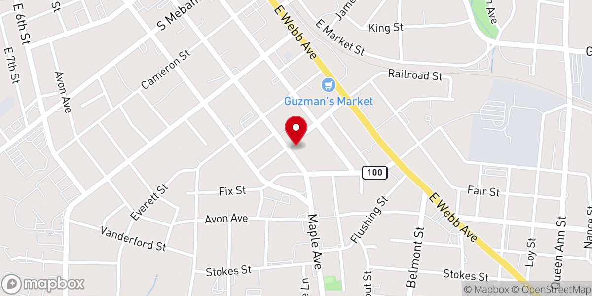 Map showing location of New Birth Baptist