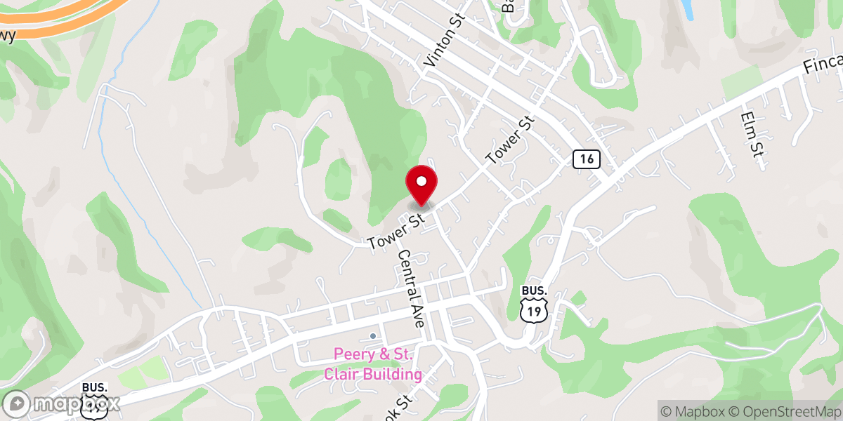 Map showing location of Tazewell Baptist Church