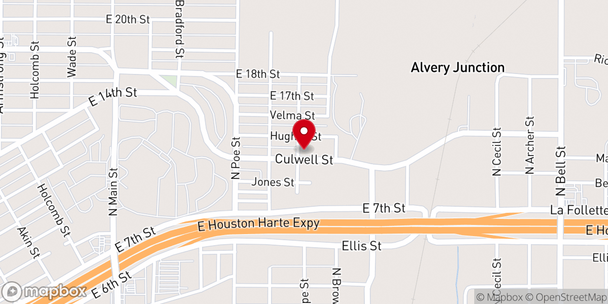 Map showing location of Bethel Baptist Church