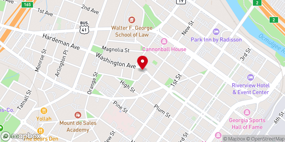 Map showing location of First Baptist Church of Christ
