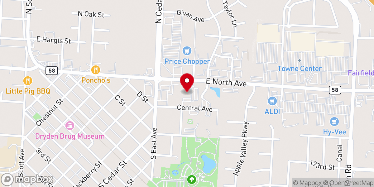 Map showing location of Belton Assembly Of God