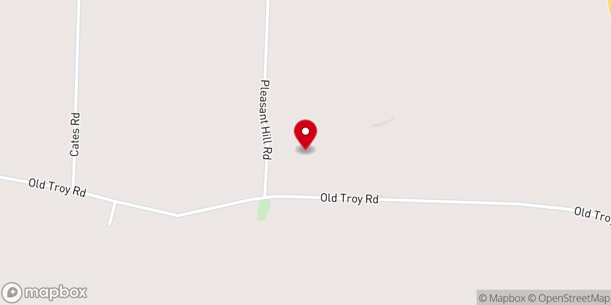 Map showing location of Pleasant Hill Baptist Church
