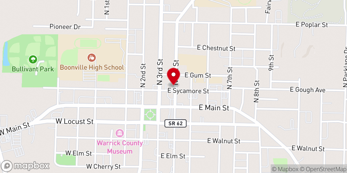 Map showing location of Warrick County Christian Resource Center
