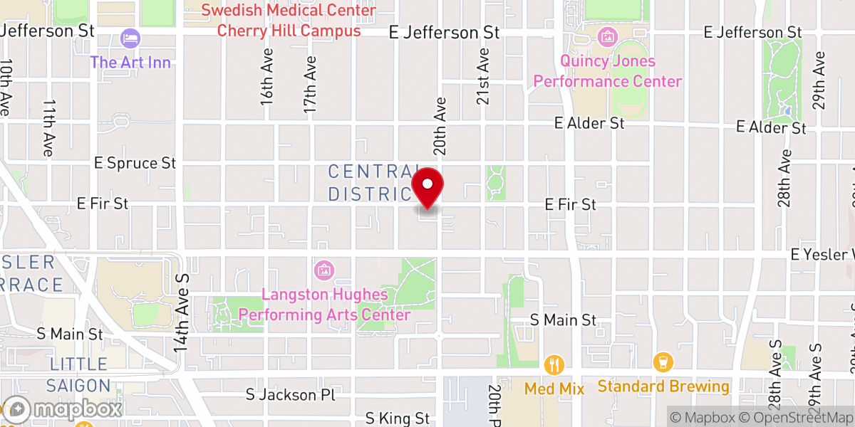 Map showing location of Tolliver Temple Church of God