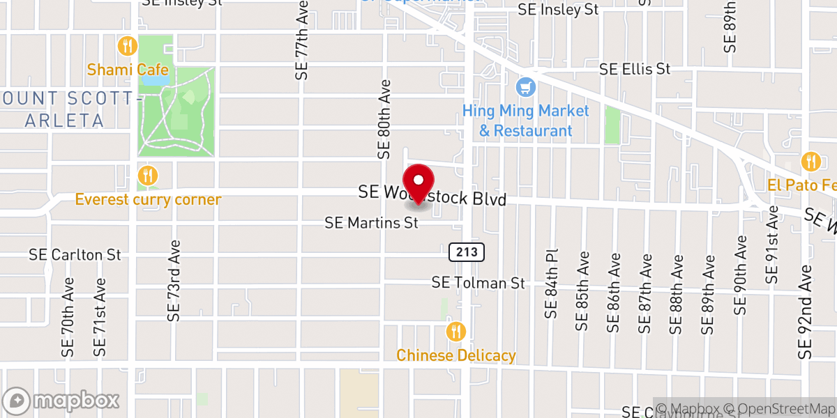 Map showing location of Calvary Lutheran Church