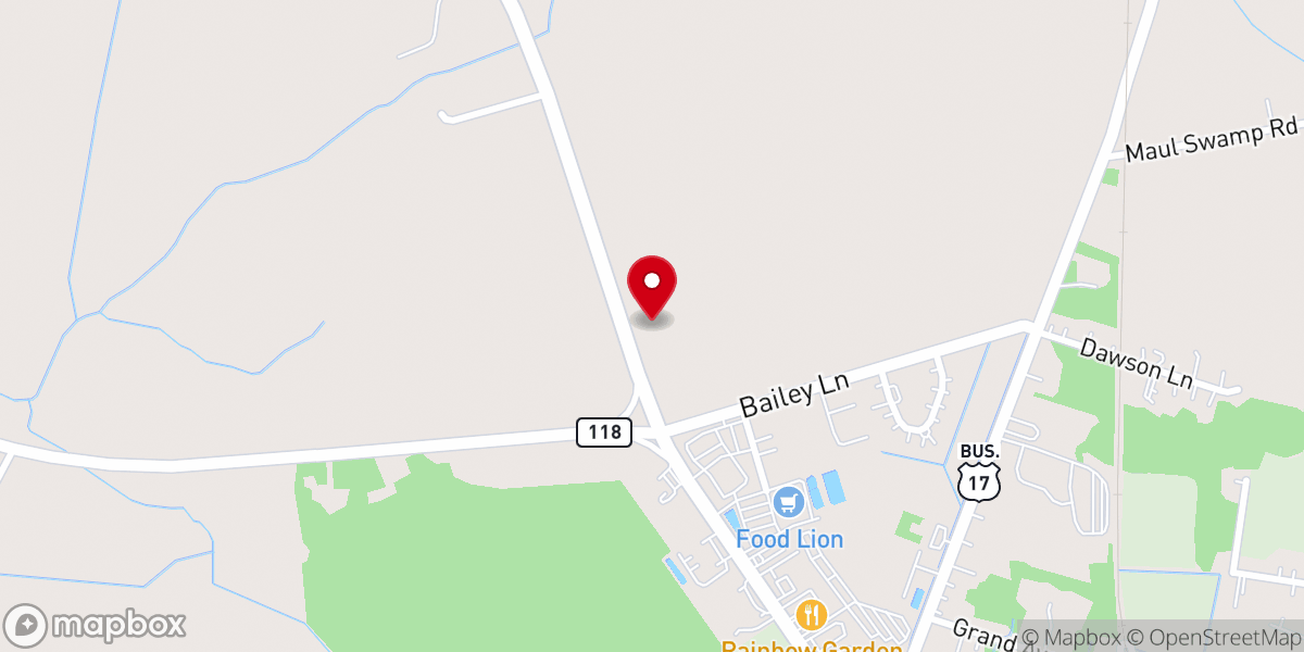 Map showing location of Tabernacle Holiness Church