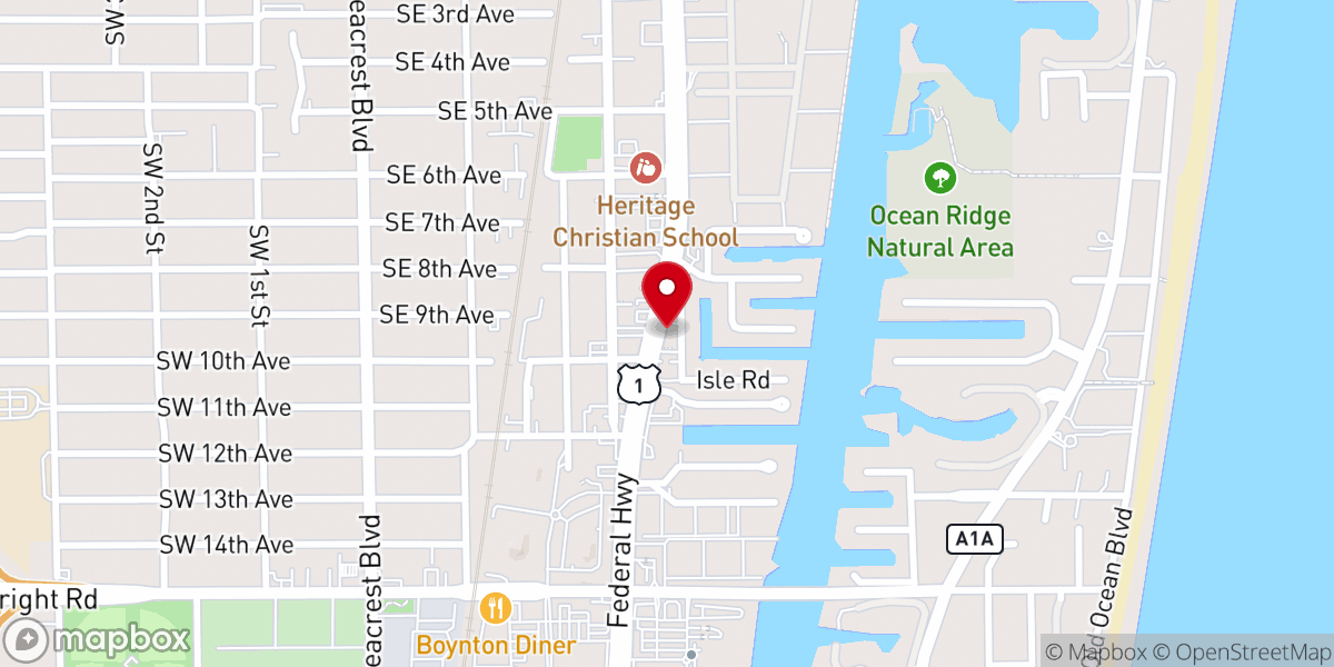 Map showing location of Boynton Woman's Club