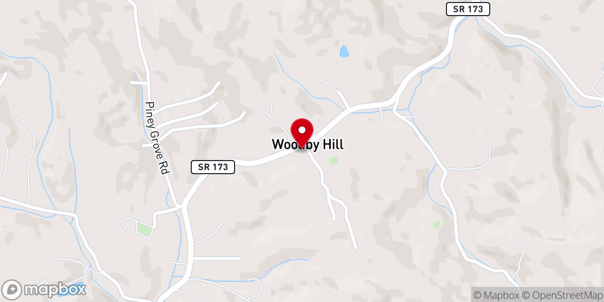 Map showing location of Woodby Hill Free Will Baptist