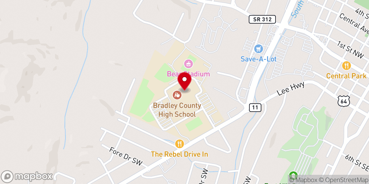 Map showing location of Crossroads Community Church