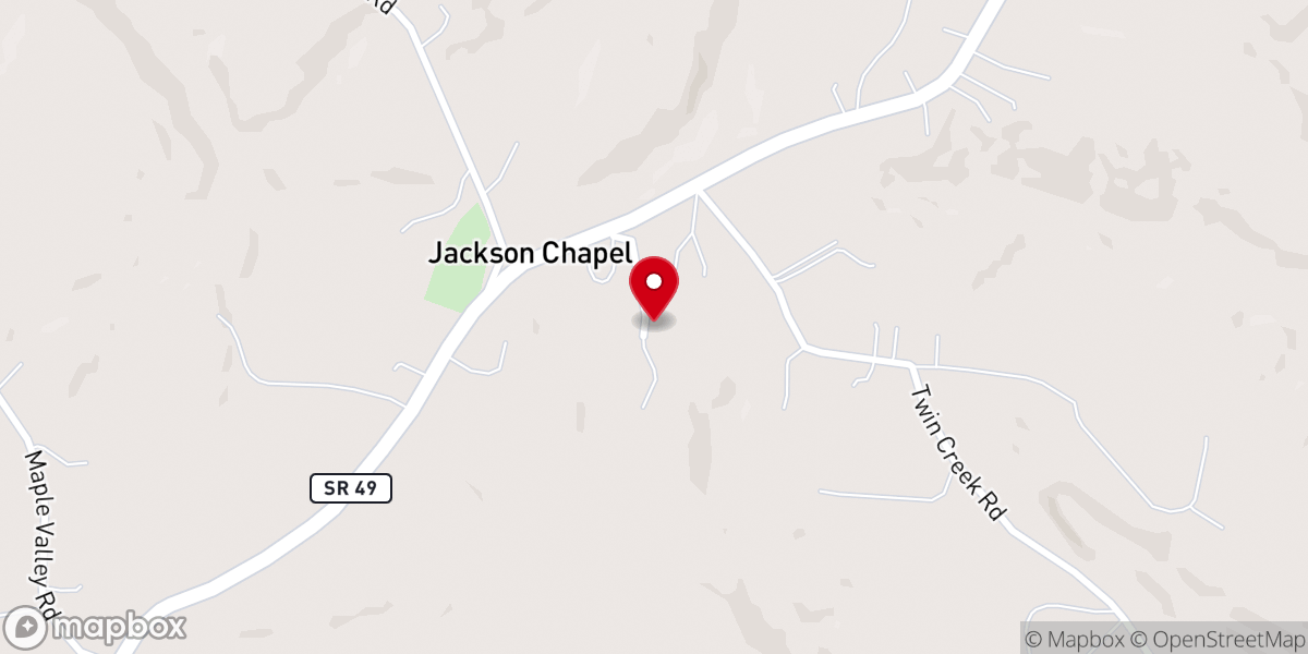 Map showing location of Antioch Church