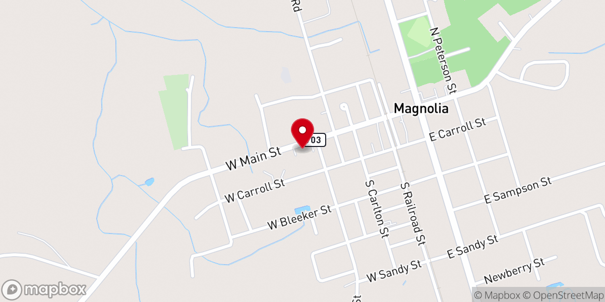 Map showing location of Carlton United Methodist Church