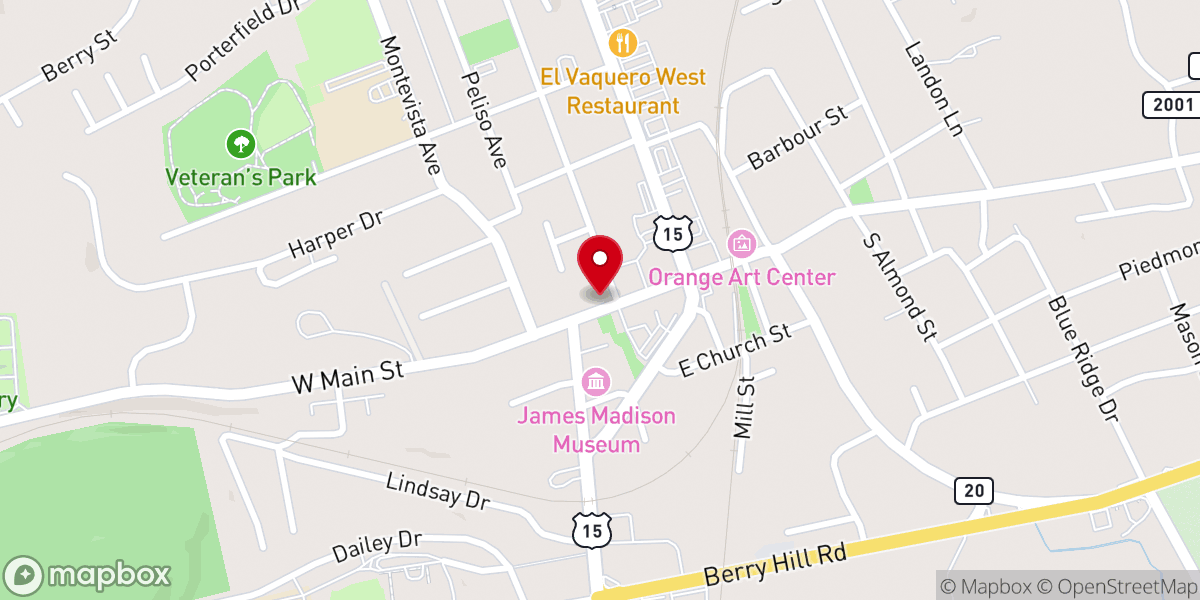 Map showing location of Trinity United Methodist Church
