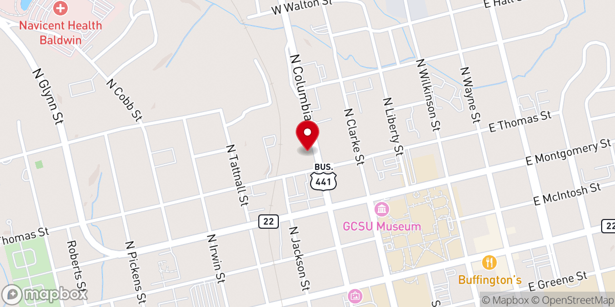 Map showing location of Covenant Presbyterian Church