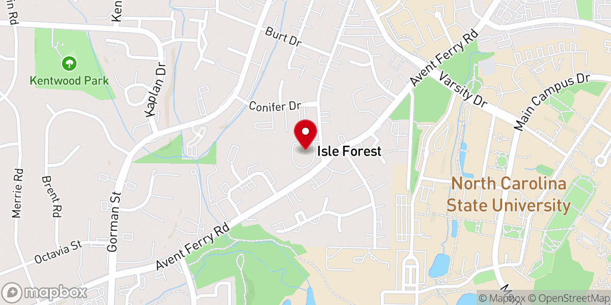 Map showing location of Avent Ferry United Methodist Church