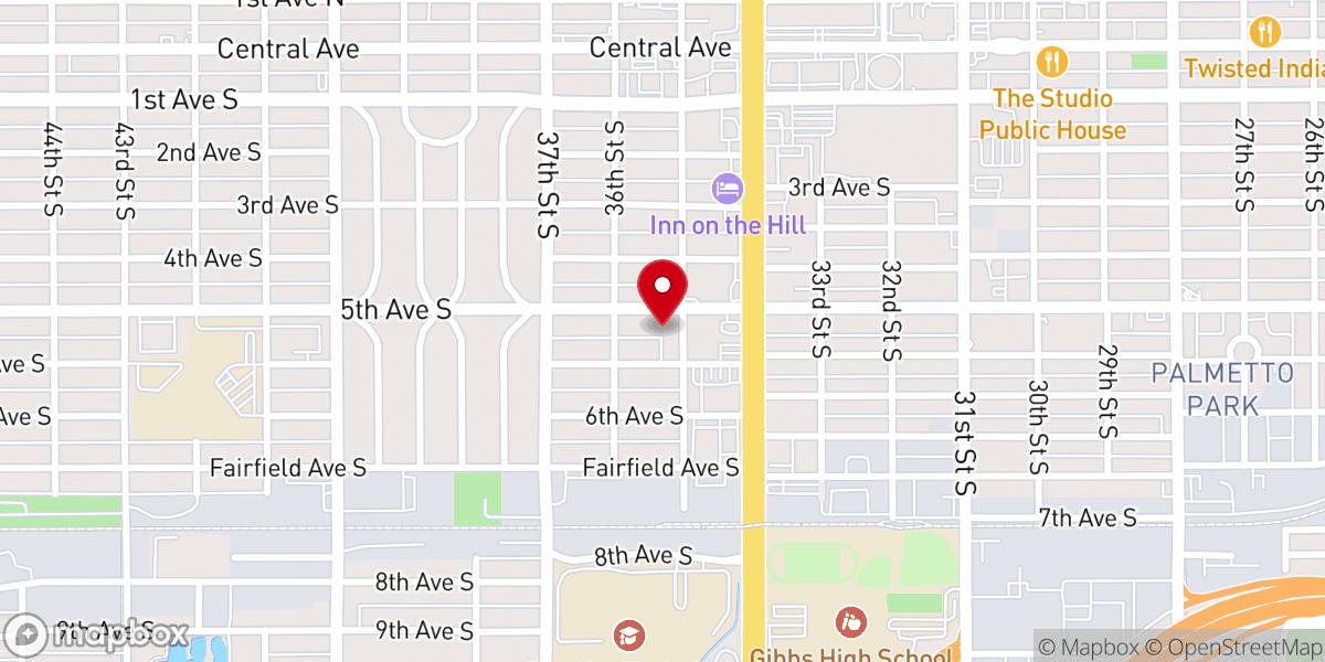 Map showing location of Galilee Missionary Baptist Church