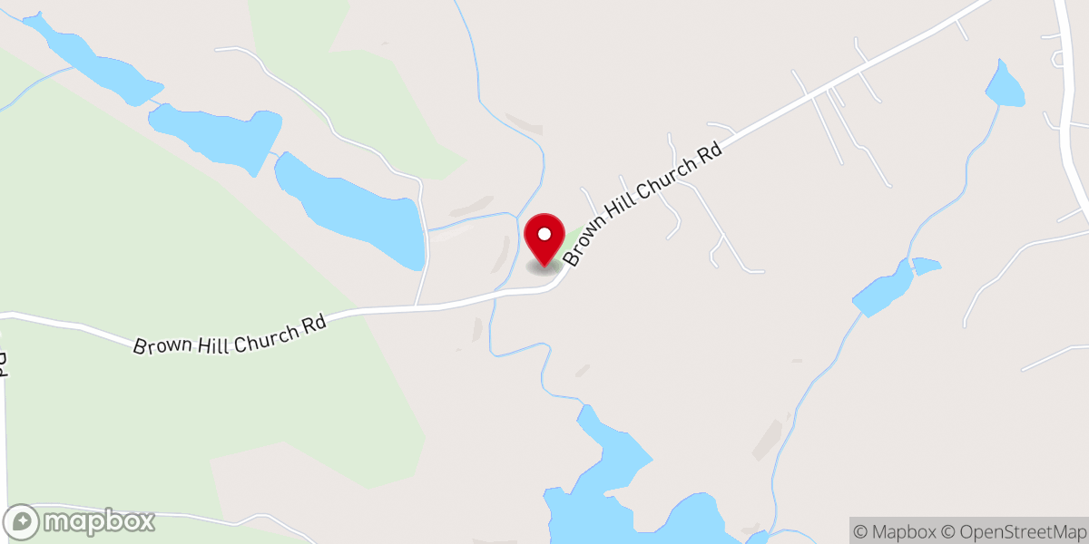 Map showing location of Brown Hill Baptist Church