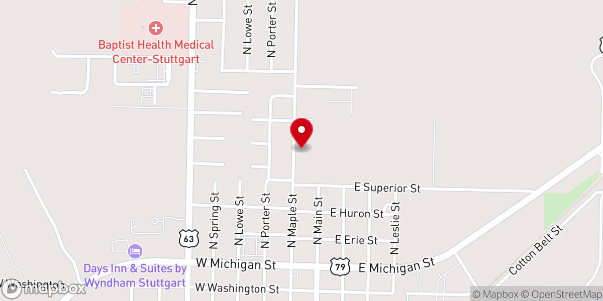 Map showing location of Holy Benton Temple COGIC