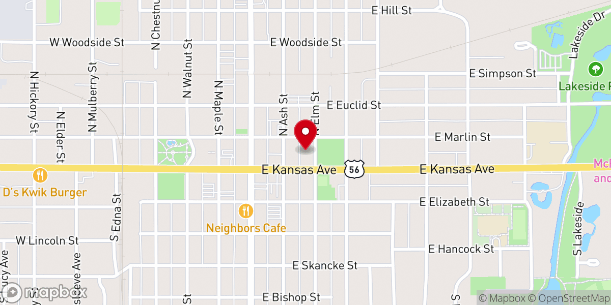 Map showing location of Trinity Lutheran Church