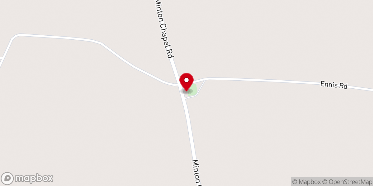 Map showing location of Minton Chapel