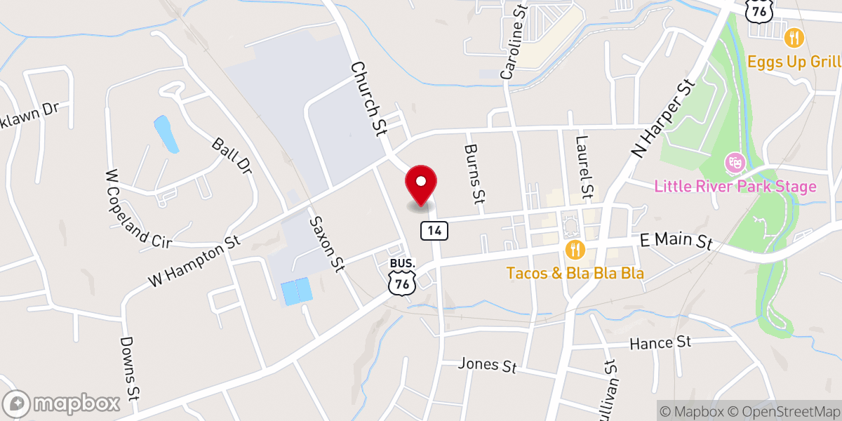 Map showing location of Family Promise of Laurens County