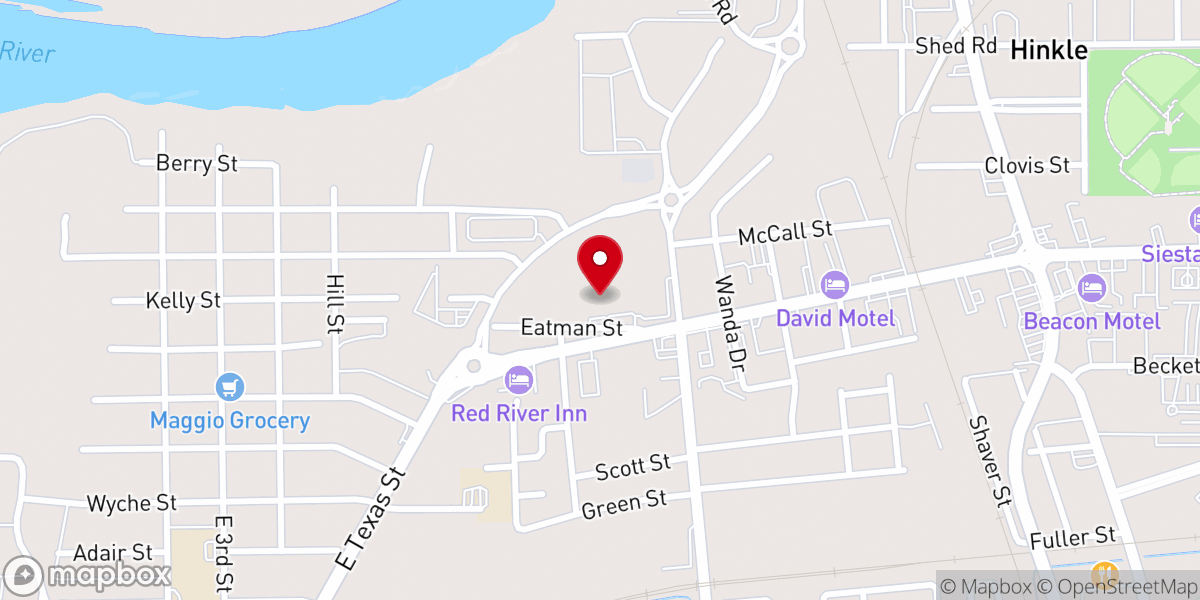 Map showing location of Stonewall Baptist Church