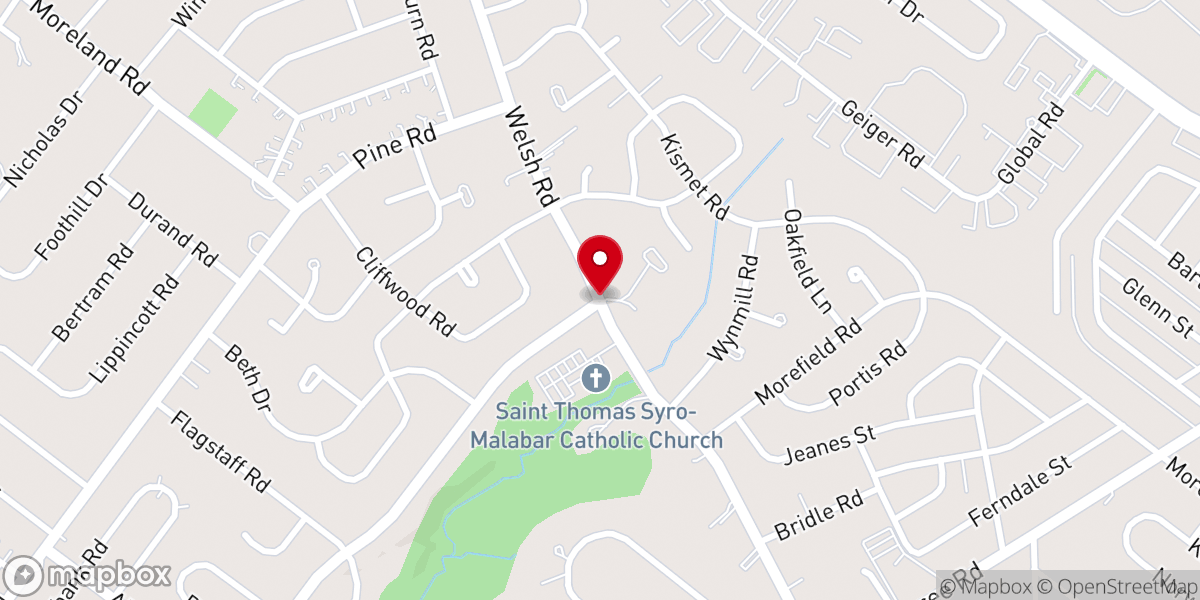Map showing location of Seven Mile Road Church