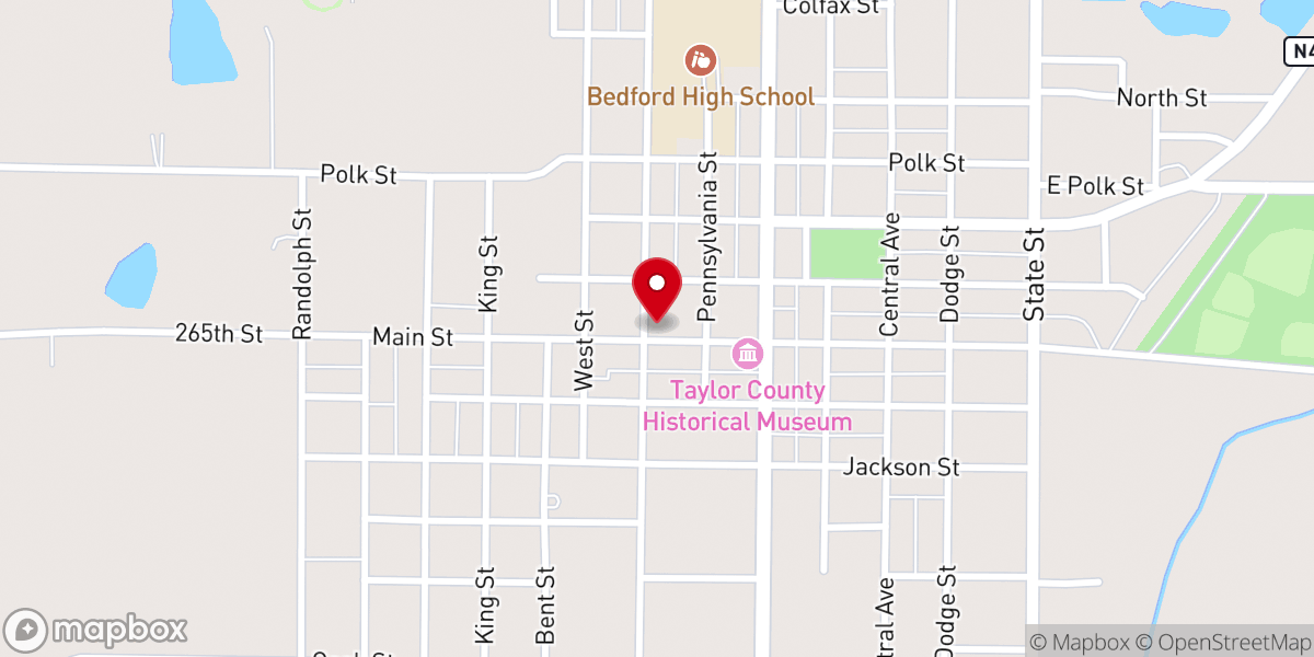 Map showing location of Sacred Heart Catholic Church