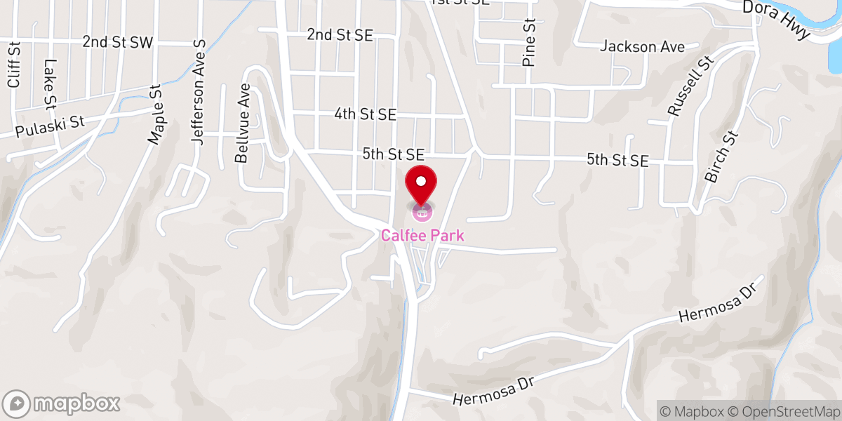 Map showing location of Calfee Park