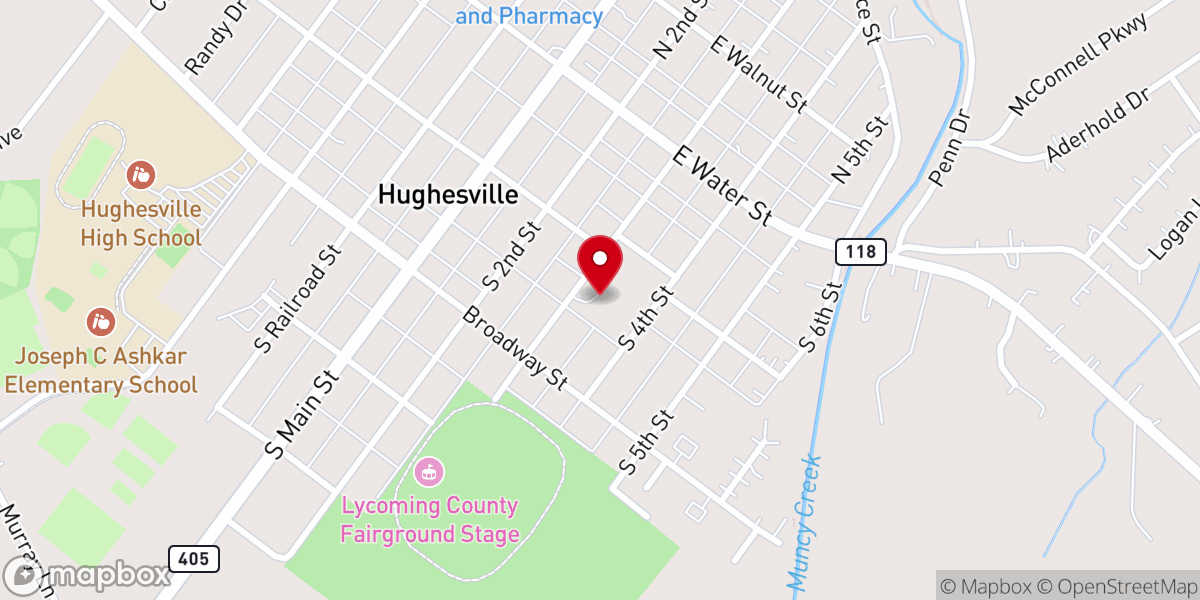 Map showing location of Evangelical Friends Church