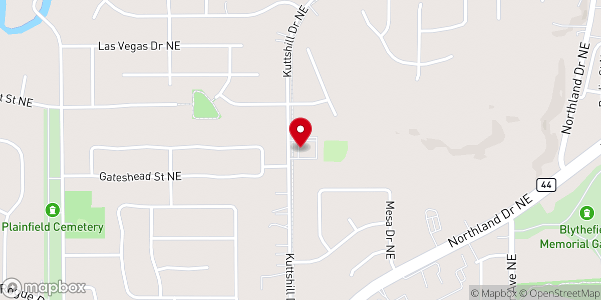 Map showing location of Blythefield Christian Reformed Church