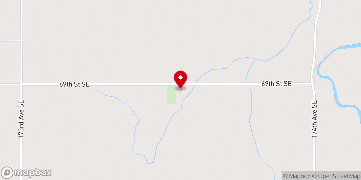 Map showing location of Bethany Free Lutheran Church (AFLC)