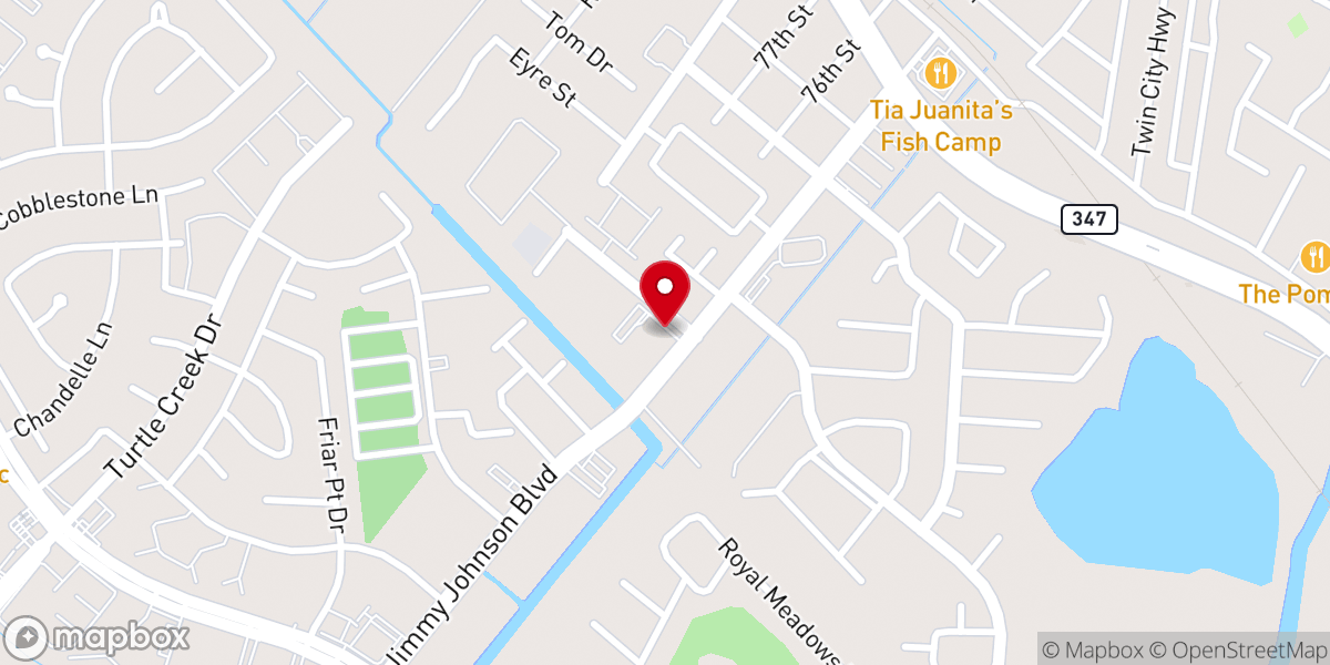 Map showing location of Procter Baptist Church