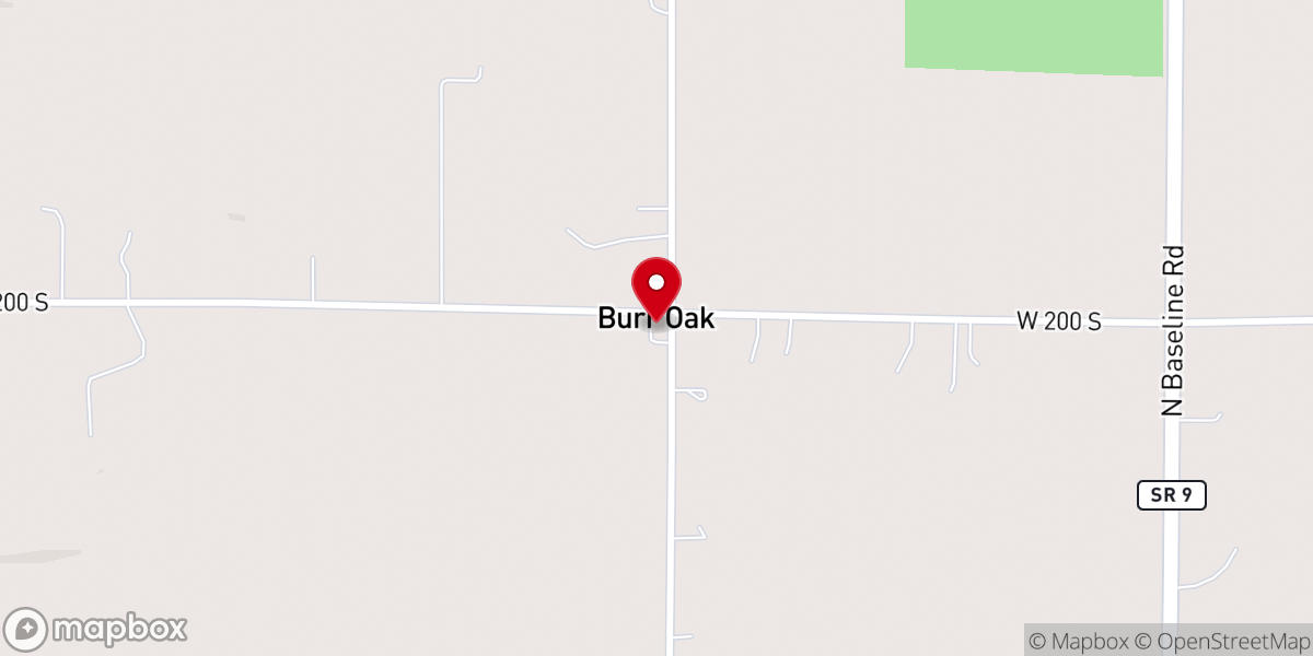 Map showing location of Burr Oak