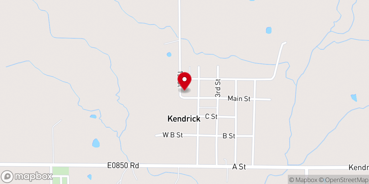 Map showing location of Kendrick Community Church
