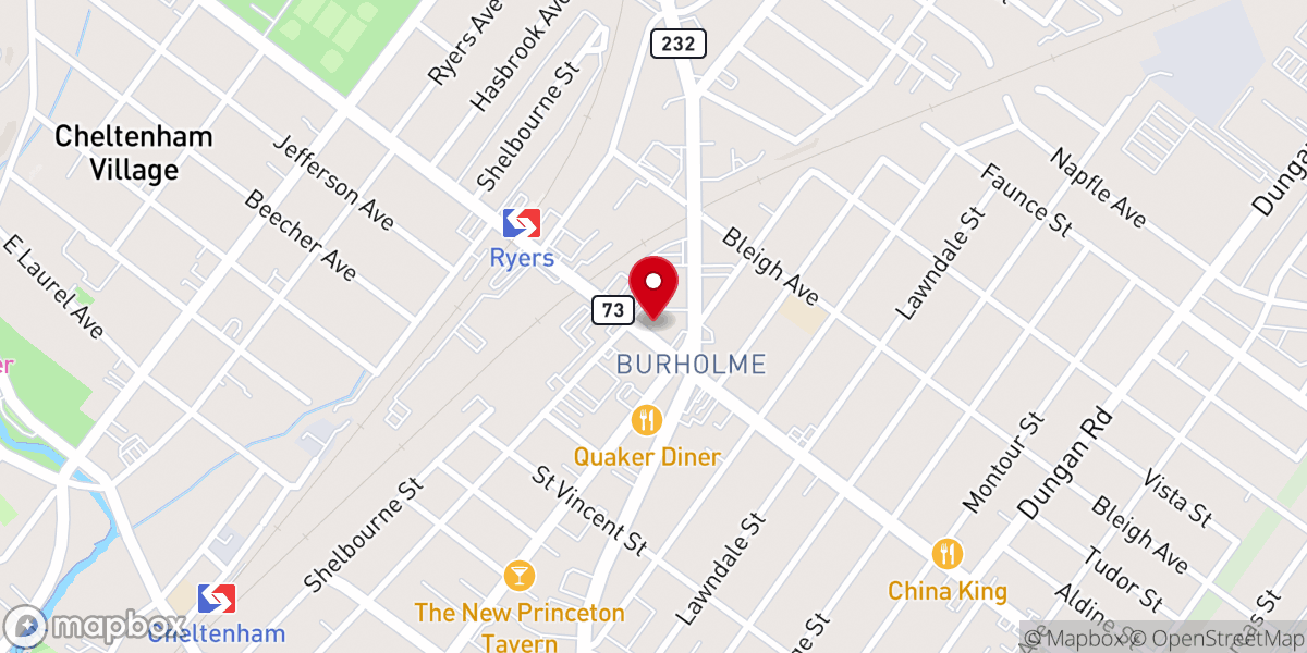 Map showing location of Burholme Baptist Church