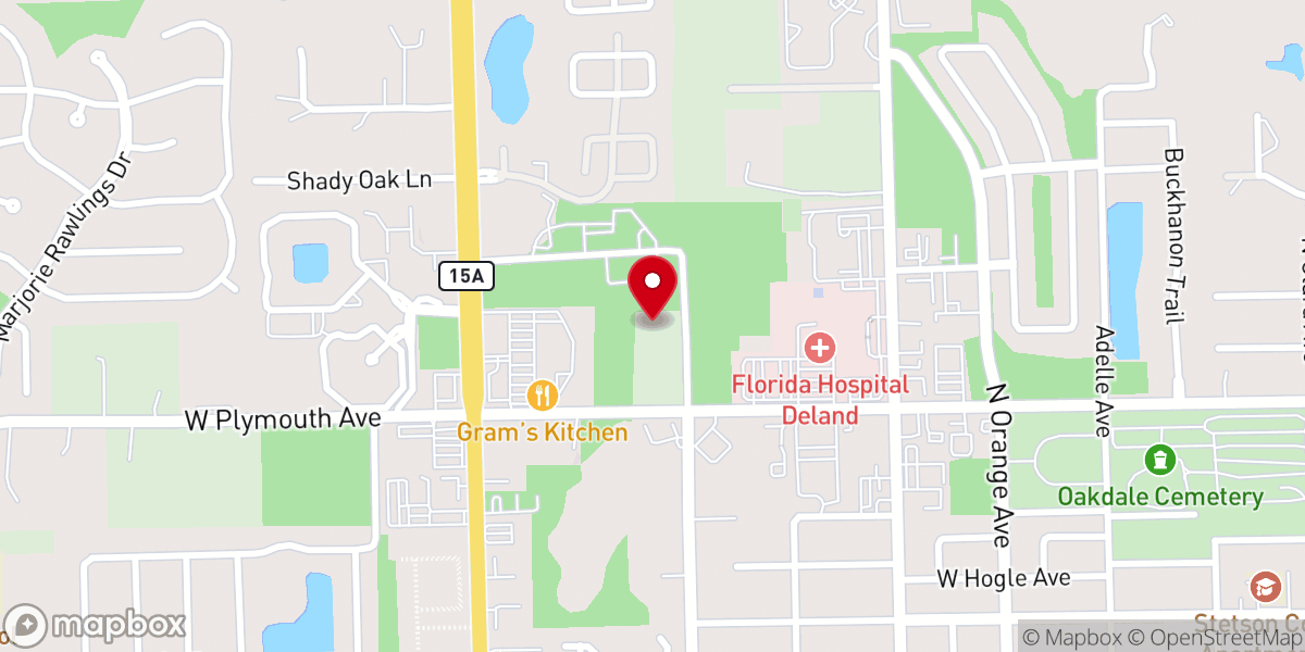 Map showing location of Pathways Open Air Church DeLand LLC