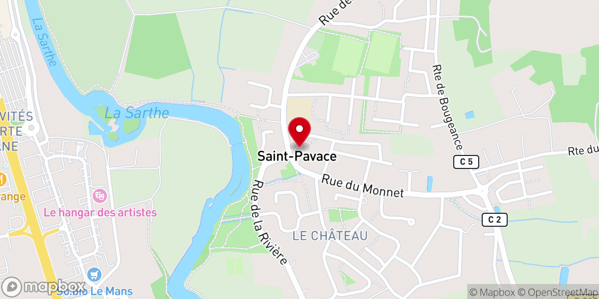Map showing location of Église St Pavace