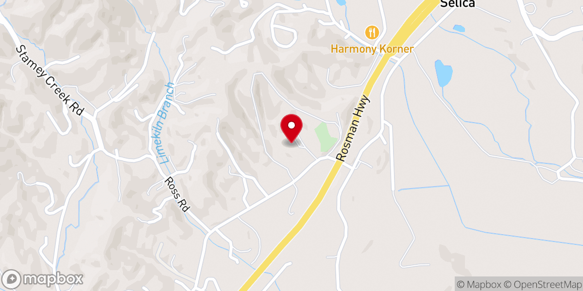 Map showing location of Cathey's Creek Baptist Church