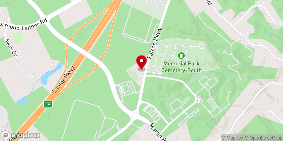 Map showing location of Zion Hill Baptist Church