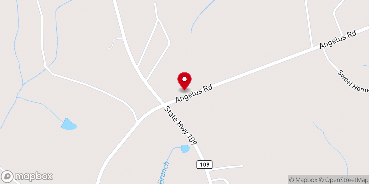 Map showing location of White Oak Presbyterian Church