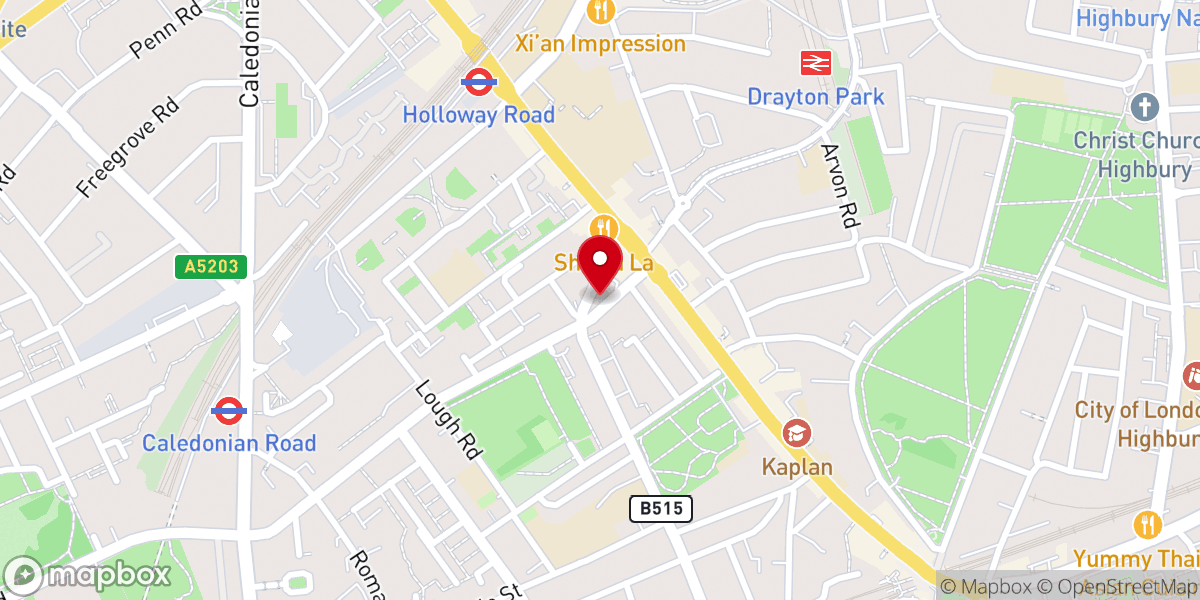 Map showing location of Islington Central Methodist Church
