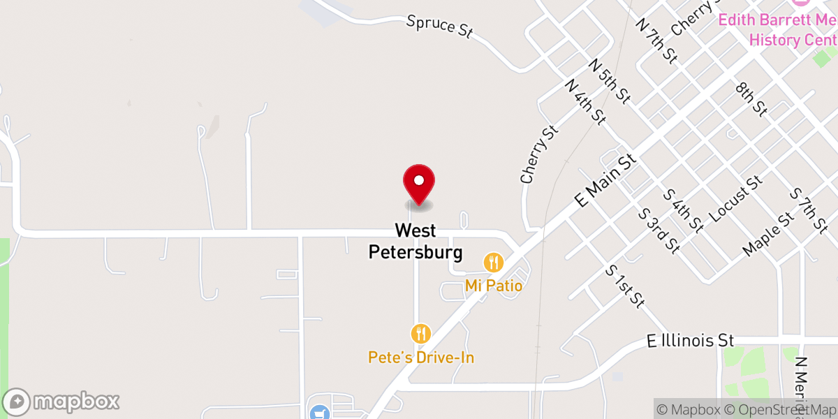 Map showing location of Church of the Nazarene