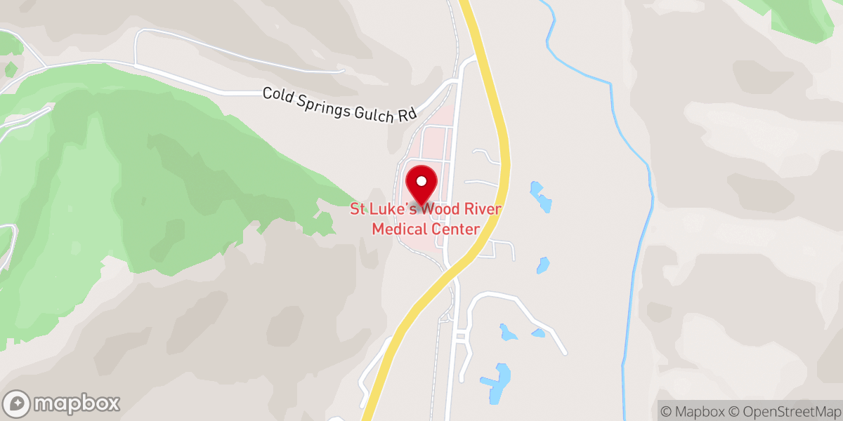 Map showing location of St. Luke's Wood River Medical Center