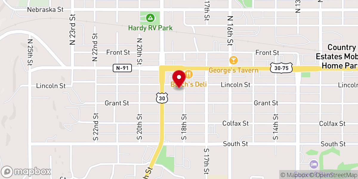 Map showing location of First Baptist Church