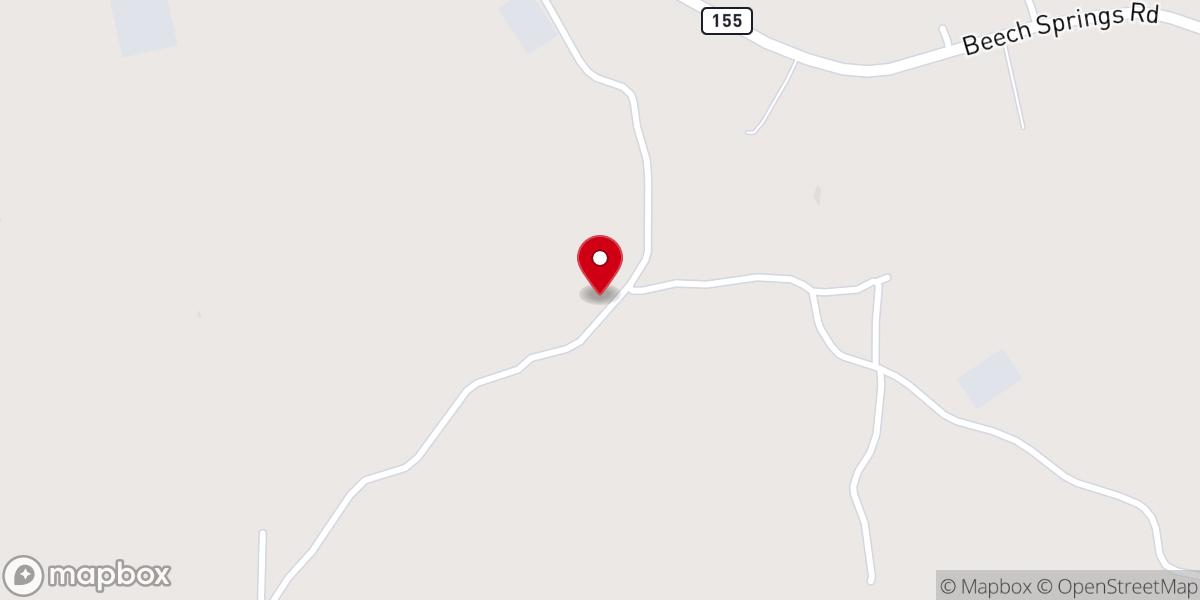 Map showing location of Bethany Baptist Church
