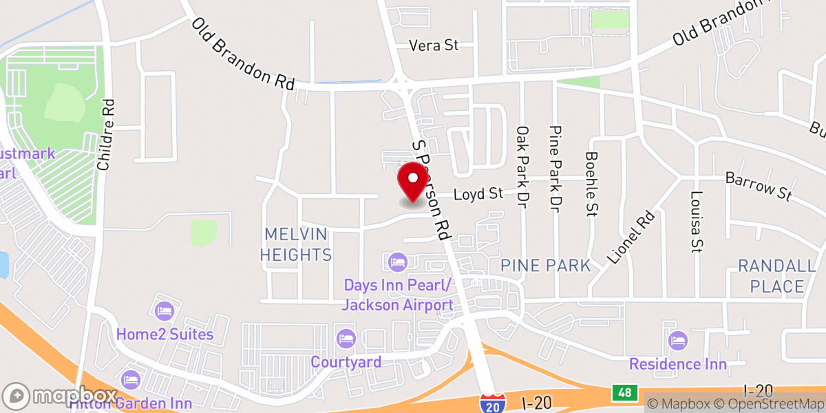 Map showing location of Pearson Baptist Church